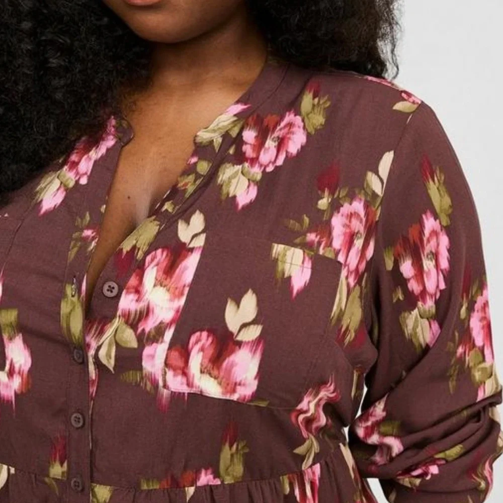 Torrid Emma Babydoll Challis Tunic Sz 3 (22-24)  NWT - Picture 7 of 8